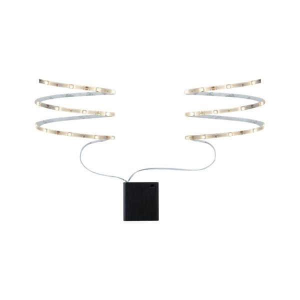 PAULMANN - Function Mobil Strip 2x80cm Warmweiß 0,9W 6V 6LR61 Weiß Metall/Kunststoff