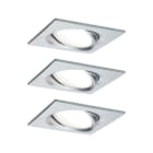 PAULMANN - EBL Set Nova Plus Coin dim eckig schwenk LED 3x6W 470lm 2700K Alu/Alu