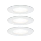 PAULMANN - EBL Set Nova rund starr LED IP44 3x6,5W 2700K 230V GU10 51mm weiss matt/Alu