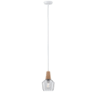 PAULMANN - Neordic Ylvie Pendelleuchte max1x20W E27 Klar/Holz 230V Glas/Holz