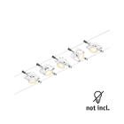 PAULMANN - Wire Set MacII max5x10W GU5,3 Weiß matt/Chrom 12V DC 60VA Kunststoff/Metall