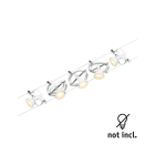 PAULMANN - Wire Set Cardan max5x10W GU5,3 Weiß matt/Chrom 12V DC 60VA Kunststoff/Metall