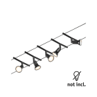 PAULMANN - Wire Set Salt max5x10W GU5,3 Schwarz matt/Chrom 12V DC 60VA Kunststoff/Metall