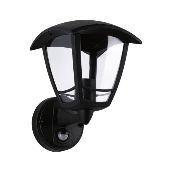 PAULMANN - Outdoor 230V Wandl Classic curved PIR IP44 E27 Klarglas/schwarz ohne LM