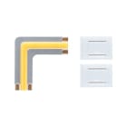 PAULMANN - MaxLED 1000 Stripe Edge Full-Line COB 90° Ecke 2700K 0,6W 24V silber Kst