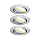 PAULMANN - EBL Set Base Zigbee Coin RGBW schwenkbar 3x420lm 230V Eisen gebürstet