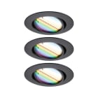 PAULMANN - EBL Set Base Zigbee Coin RGBW schwenkbar 3x420lm 230V Schwarz matt