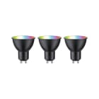PAULMANN - LED ZB RGBW 3er Reflektor schwarz matt GU10 350lm 2200K-6500K dim 230V