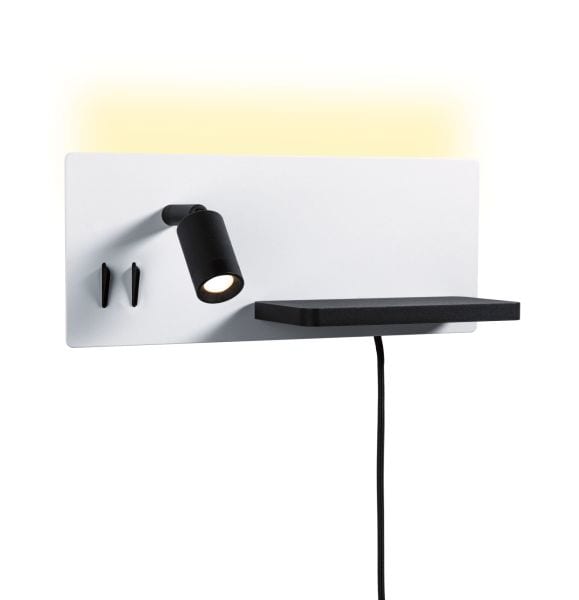 PAULMANN - Serra WL LED 5,5W/2,6W Rechts USBC Weiß Schwarz 230V Metall