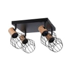 PAULMANN - Spotlights Lanka max, 4x20W E14 230V Schwarz / Holz