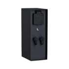 PAULMANN - Outdoor Plug & Shine Steckdosensäule Rio Sensor IP44 anthrazit Out 2*230V 2*24V