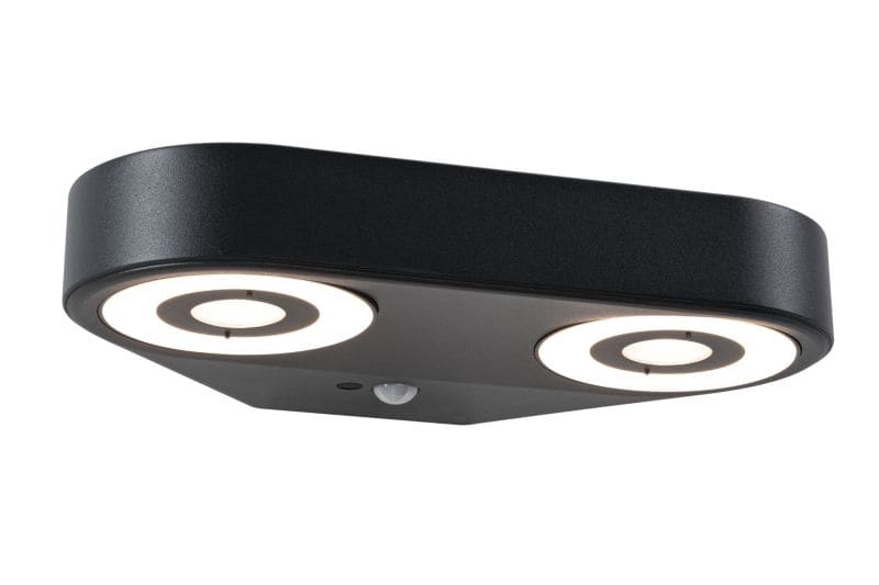 PAULMANN - Outdoor 230V Wand Silma 2er IP44 Sensor 3000K 230V Alu Anthrazit