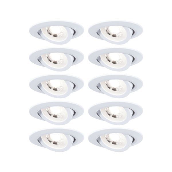 PAULMANN - EBL Set 3-stepdim schwenkbar LED 10x4,8W 3000K 230V weiss matt