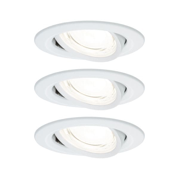 PAULMANN - EBL Set Nova Coin EEK A schw LED 3x2,8W 230V 51mm Weiß matt