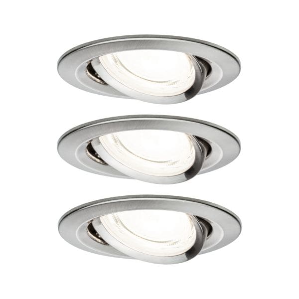 PAULMANN - EBL Set Nova Coin EEK A schw LED 3x2,8W 230V 51mm Eisen gebürstet
