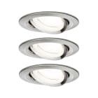 PAULMANN - EBL Set Nova Coin EEK A schw LED 3x2,8W 230V 51mm Eisen gebürstet