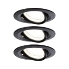 PAULMANN - EBL Set Nova Coin EEK A schw LED 3x2,8W 230V 51mm Schwarz matt