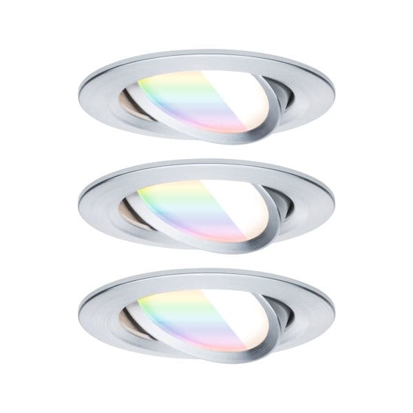 PAULMANN - EBL Set Nova ZB Coin RGBW schw 3x6W Alu
