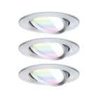 PAULMANN - EBL Set Nova ZB Coin RGBW schw 3x6W Alu
