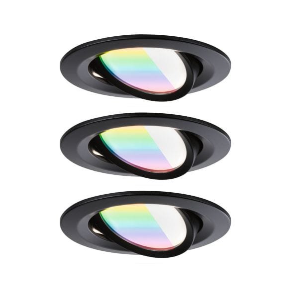 PAULMANN - EBL Set Nova ZB Coin RGBW schw 3x6W Sz