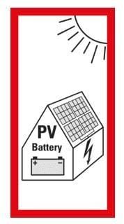 KROSCHKE - PV Hinweisschild mit Batterie, Folie, selbstkleb. 200x100mm