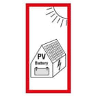 KROSCHKE - PV Hinweisschild mit Batterie, Folie, selbstklebend 100x50mm