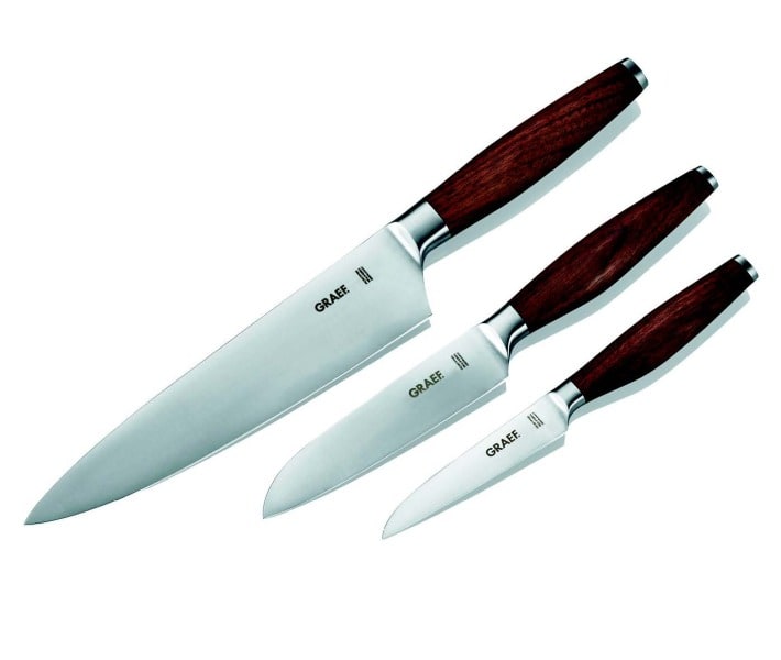 GRAEF - Küchenmesser-Set 3tlg.:Koch-/Santoku-/Gemüsemesser Edst-Kl.