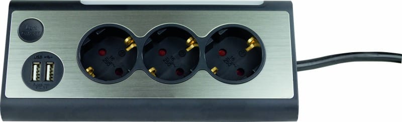 REV - LIGHTSOCKET Steckdosenleiste 0,5W 3F.2xUSB