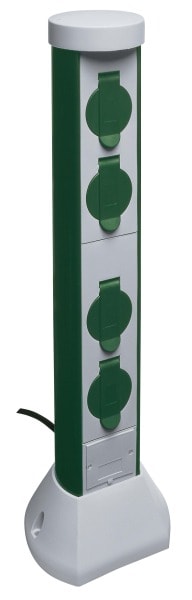 REV - GreenCraft 4-fach Steckdose 2m Zuleitung grau-grün