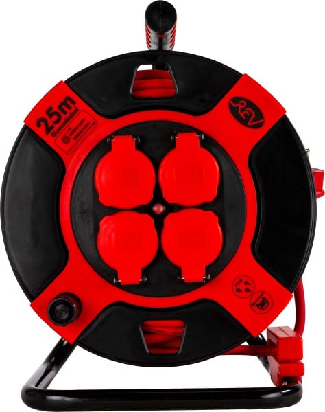 REV - Kabeltrom.Kunststoff m.Deckel H07RN-F3G 25m schwarz-rot