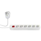 REV - Steckdosenleiste Powersplit 6-f mit Schalter 5m weiß