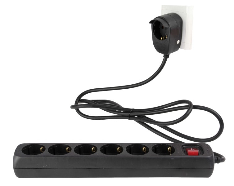 REV - Steckdosenleiste Powersplit 6-fach 2m m.Sch.schwarz