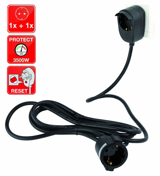 REV - Verlängerung Powersplit H05VV-F3G1,5 5m schwarz