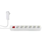 REV - Steckdosenleiste Smart 6-fach m.Schalter 2m weiß