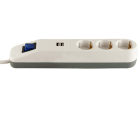 REV - Steckdosenleiste ICE 3-fach mit Schalter 2xUSB weiß-gra