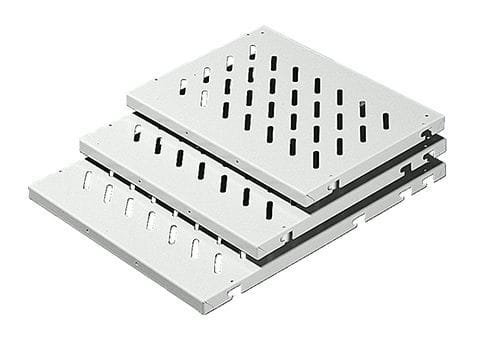 RITTAL - Geräteböden für Gehäuserahmen gelocht, 50 kg, RAL 7035, BHT: 471x29x400 mm