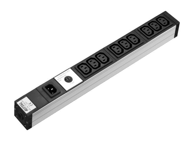 RITTAL - Steckdosenleiste 9 Dosen Kaltgerätedosen Steckerfeld 482,6 mm (19 Zoll)