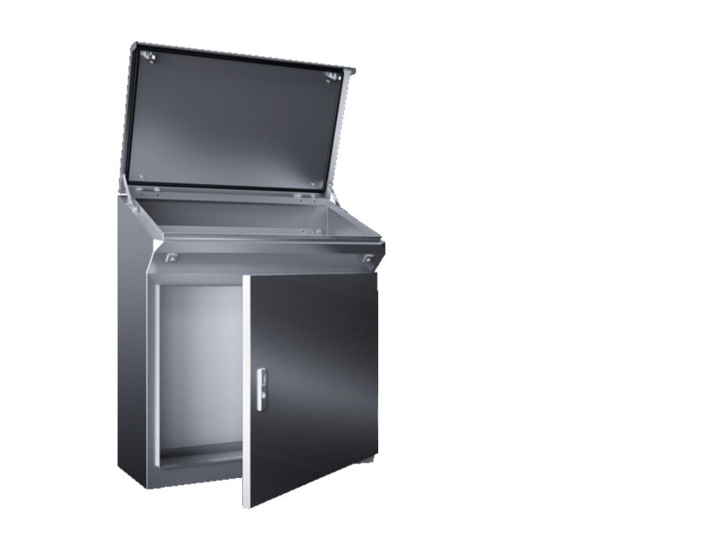 RITTAL - Standpult, Edelstahl 1.4301, 1-türig, BH 600x960 mm, Tiefe unten/oben 400x480 mm