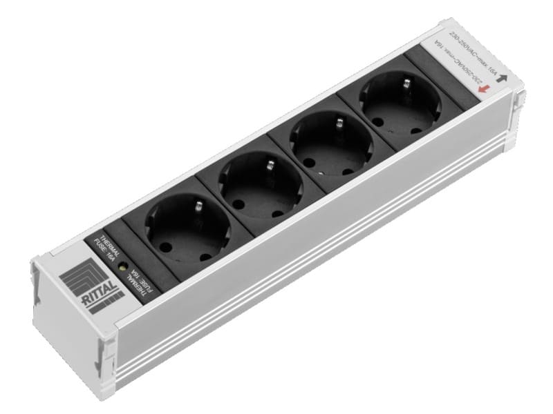RITTAL - PSM 4-fach Schuko Einsteckmodul mit Sicherung, nicht schaltbar