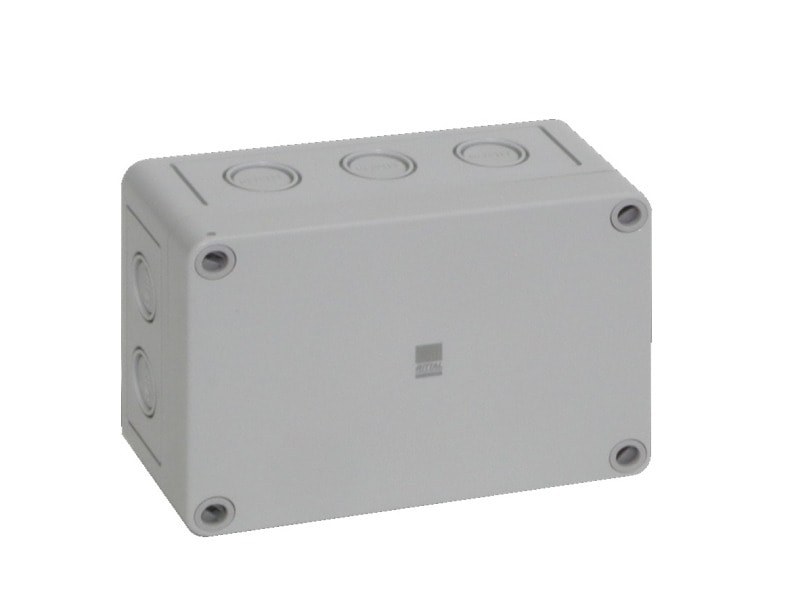 RITTAL - Polycarbonat-Gehäuse PK, grauer Deckel, BHT 130x94x57mm, Vorprägungen, PAK=4 ST