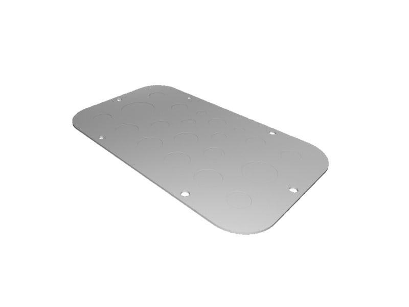 RITTAL - Metall-Flanschplatte mit metrischer Vorprägung, für AX, Größe 1, BT 256x149 mm