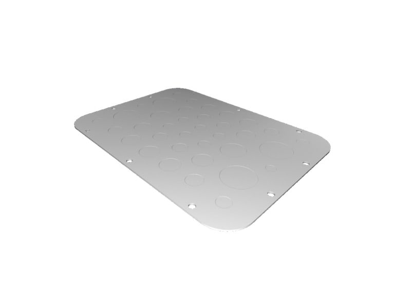 RITTAL - Metall-Flanschplatte mit metrischer Vorprägung, für AX, Größe 5, BT 301x221 mm