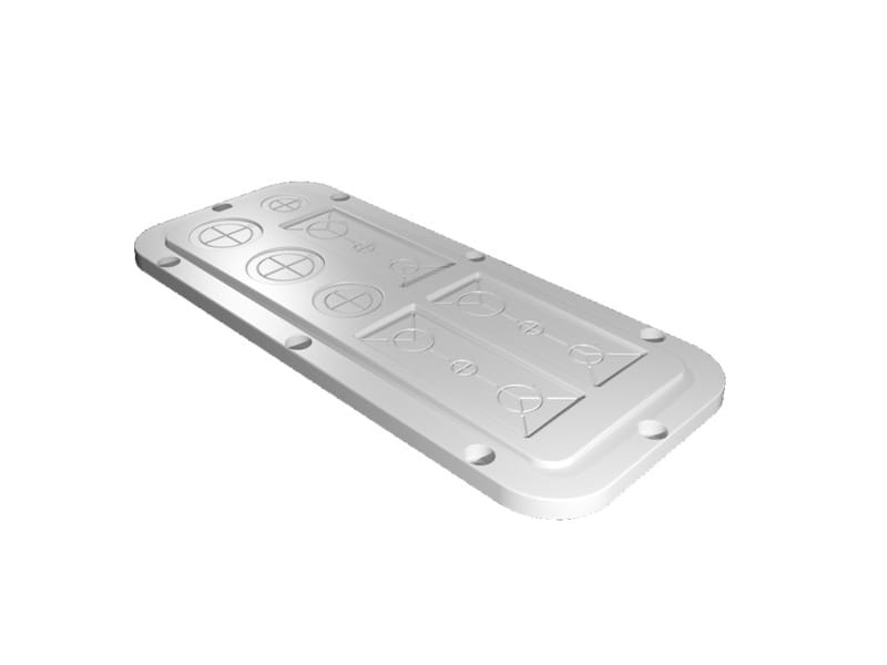 RITTAL - Kunststoff-Flanschplatte, modular, metrischen Vorprägungen, für AX, BT:339x149mm