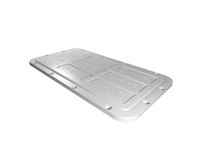 RITTAL - Kunststoff-Flanschplatte, modular, metrischen Vorprägungen, für AX, BT:401x221mm