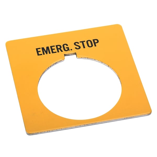 ALLEN BRADLEY - 30MM 800T EMERG STOP YEL LEGEND PLATE