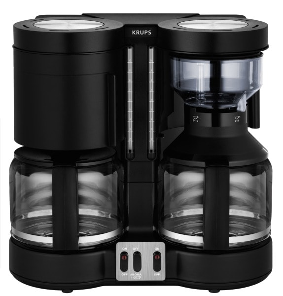 KRUPS - Kaffeeautomat DuothekPlus Kaffee/Tee 2x10T 2x1100W Glask. sw
