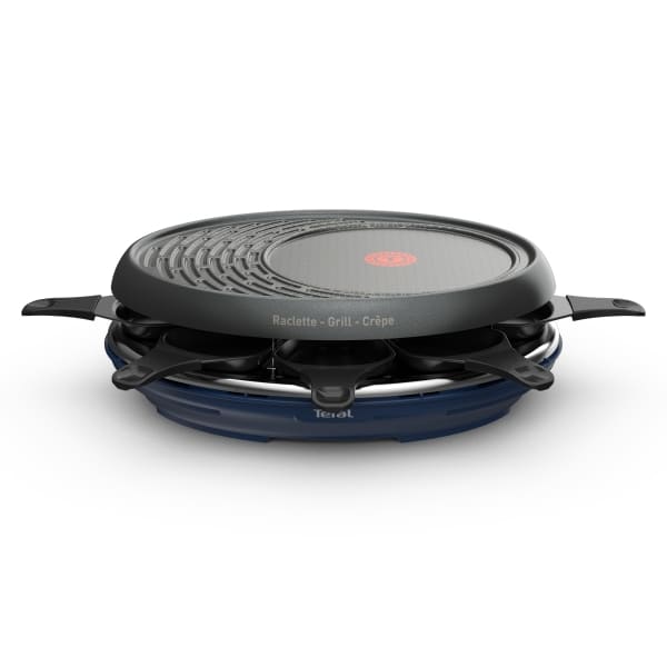 TEFAL - Raclette 1050W 8Pfännchen antihaft glatt/gerillte Grillfl bl