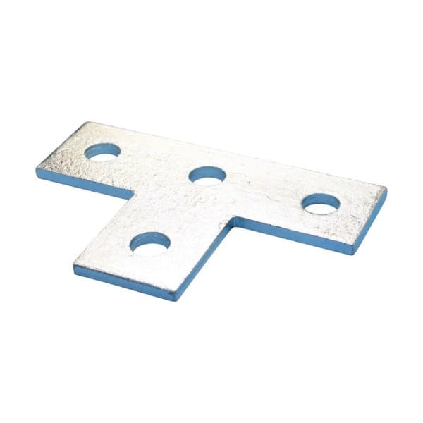 SCHMACHTL - Flache Vierloch-T-Stück-Platte, Stahl, HD, 138 mm x 90 mm, M10 Schraube