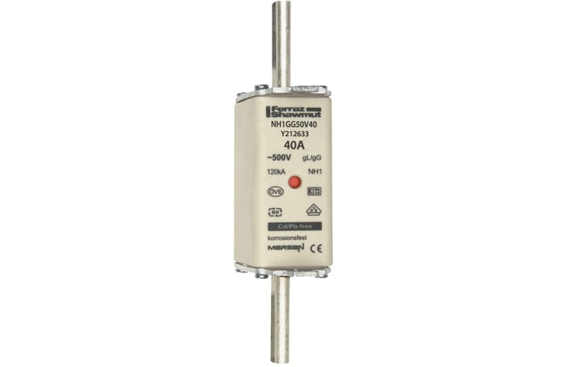 MERSEN - NH-Sicherung gG Gr.1 500VAC/250VDC 40A mit spannungsführenden Grifflaschen DKM