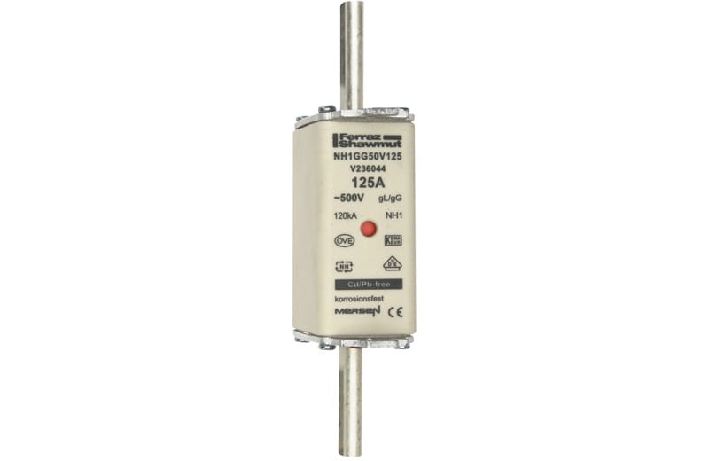 MERSEN - NH-Sicherung gG Gr.1 500VAC/250VDC 125A mit spannungsführenden Grifflaschen DKM